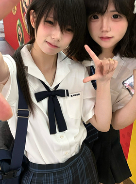 【神仙club】优等生小姐衬衫  JK衬衫开襟古巴领短袖刺绣衬衣女夏