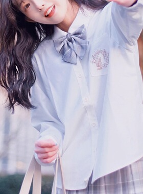 【神仙club】原创JK衬衫 白皇后刺绣正统棉 长袖衬衣制服上衣女秋