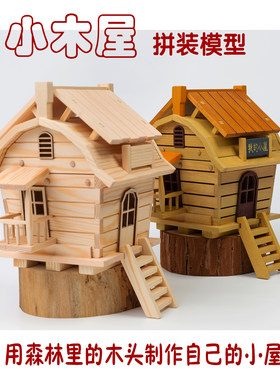 实木精准拼装小屋送客户孩子礼物