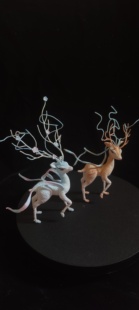 成品手工钩织鹿微钩九色鹿一路生花摆件车摆件家居摆件展示