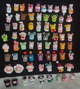 成品钩织迷你可爱小动物软糖毛线钩织玩偶挂件钥匙扣礼物包包挂件