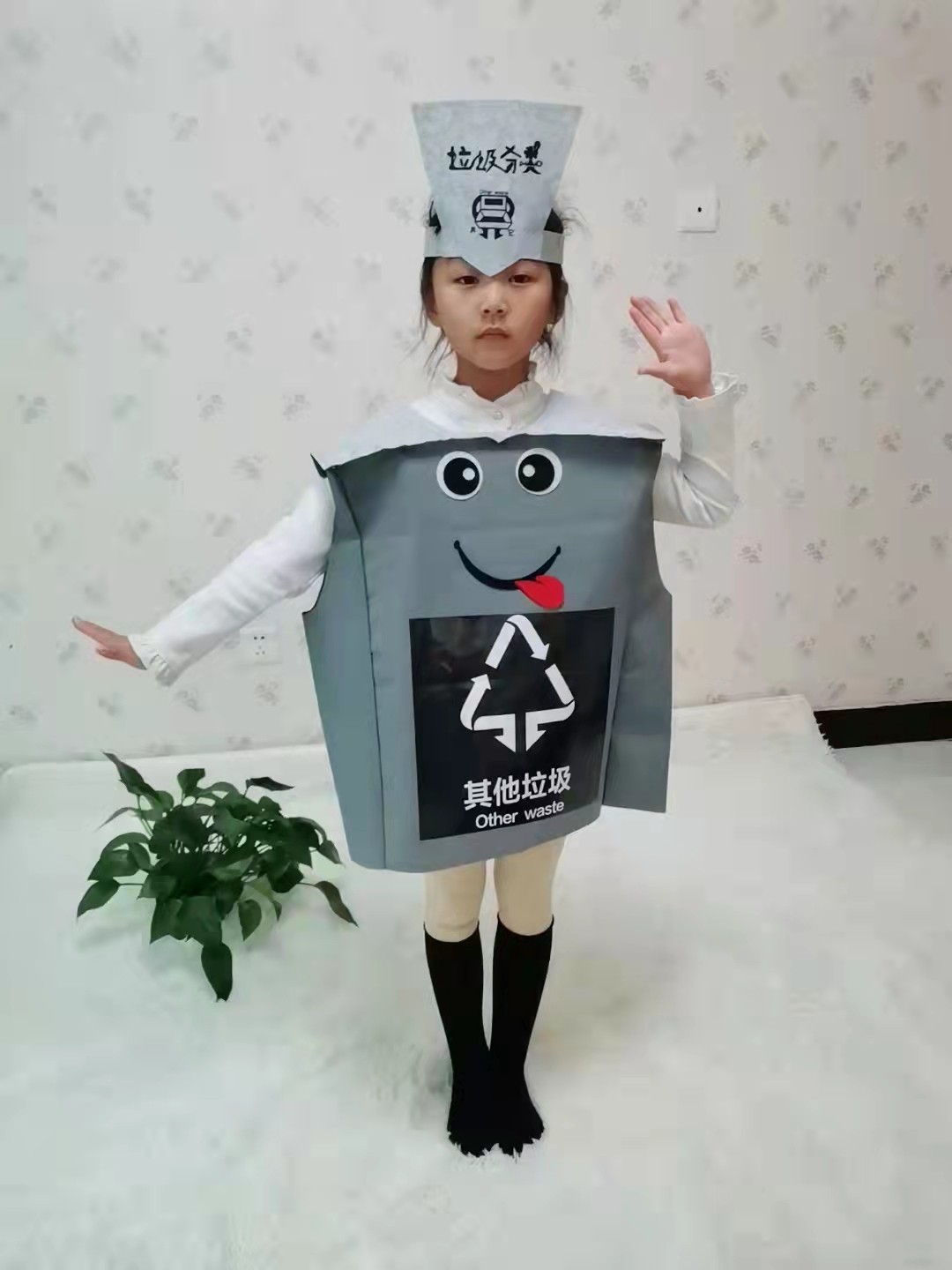 垃圾桶卡通人偶垃圾箱环保活动宣传演出道具四色垃圾分类玩偶服装