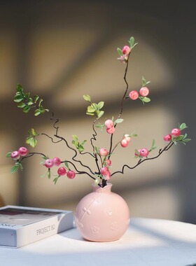 《小苹果》原创设计中式假花仿真花客厅摆设餐桌装饰室内插花摆件
