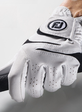 FootJoy高尔夫手套男士WeatherSof左右手FJ耐磨防滑手套单只装