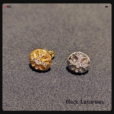 十字架金色耳钉镶钻欧美