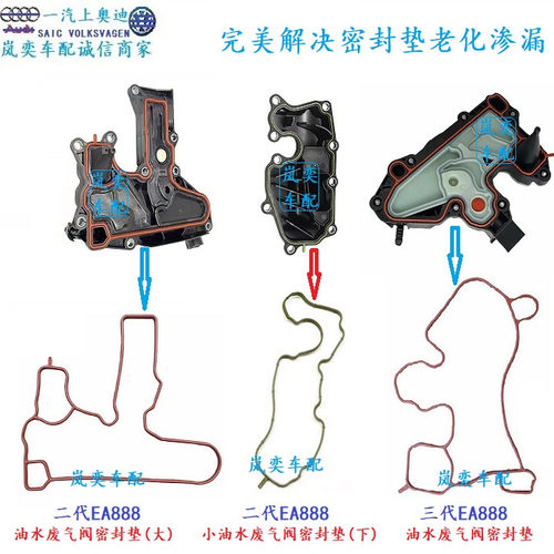 适用奥迪A4L/A5/A6L/Q5迈腾CC途观油水分离器密封垫废气阀胶圈