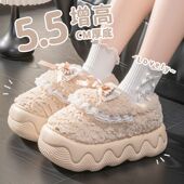 女款 2026新款 秋冬季 厚底棉拖鞋 家居保暖防滑毛毛加绒厚底包跟棉鞋