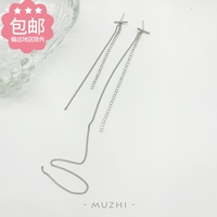 沐之定制 | 不对称超长链条流苏简约气质超仙线条瘦脸耳环925银针