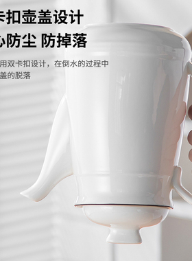 耐高温陶瓷壶创意茶壶白瓷釉下彩水壶凉水壶冷水壶可装开水泡茶壶