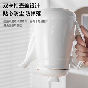 耐高温陶瓷壶创意茶壶白瓷釉下彩水壶凉水壶冷水壶可装开水泡茶壶