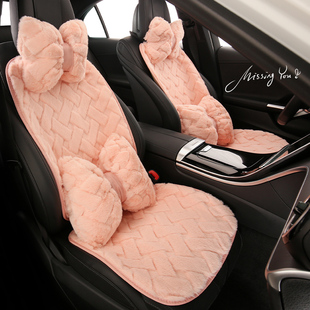 新款汽车坐垫冬季毛绒可爱女士座垫保暖加热高级感座椅套新款车内