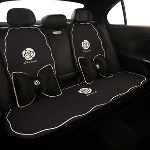 山茶花汽车坐垫四季通用2025新款座椅套车载座垫车垫淑女神高级感