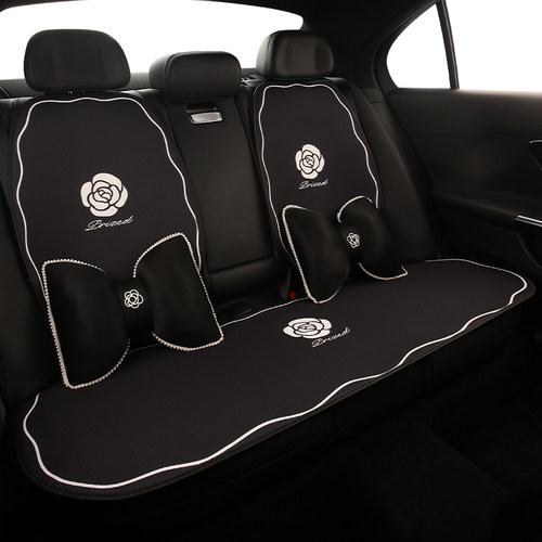 山茶花汽车坐垫四季通用2026新款座椅套车载座垫车垫淑女神高级感