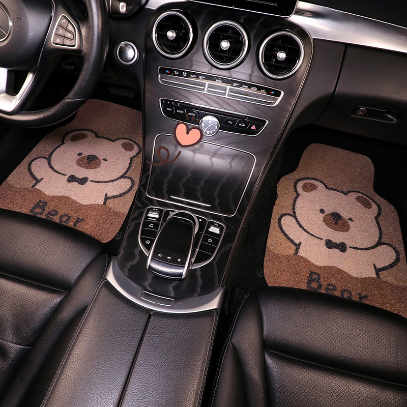 汽车脚垫主驾驶后排一体新款可爱车内地毯式耐磨丝圈防脏车用地垫