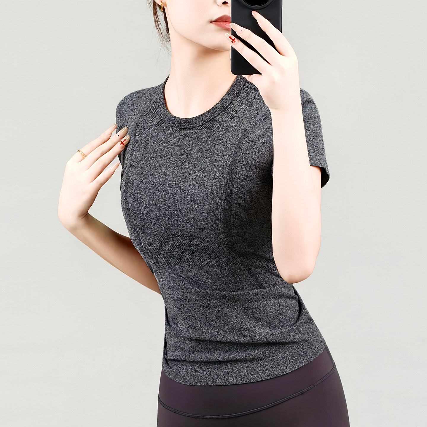 可可推荐休闲显瘦瑜伽服短袖透气弹力运动T恤女训练普拉提健身服,运动服/休闲服装,运动T恤,淘宝优惠券,粉丝福利购,淘宝优惠卷