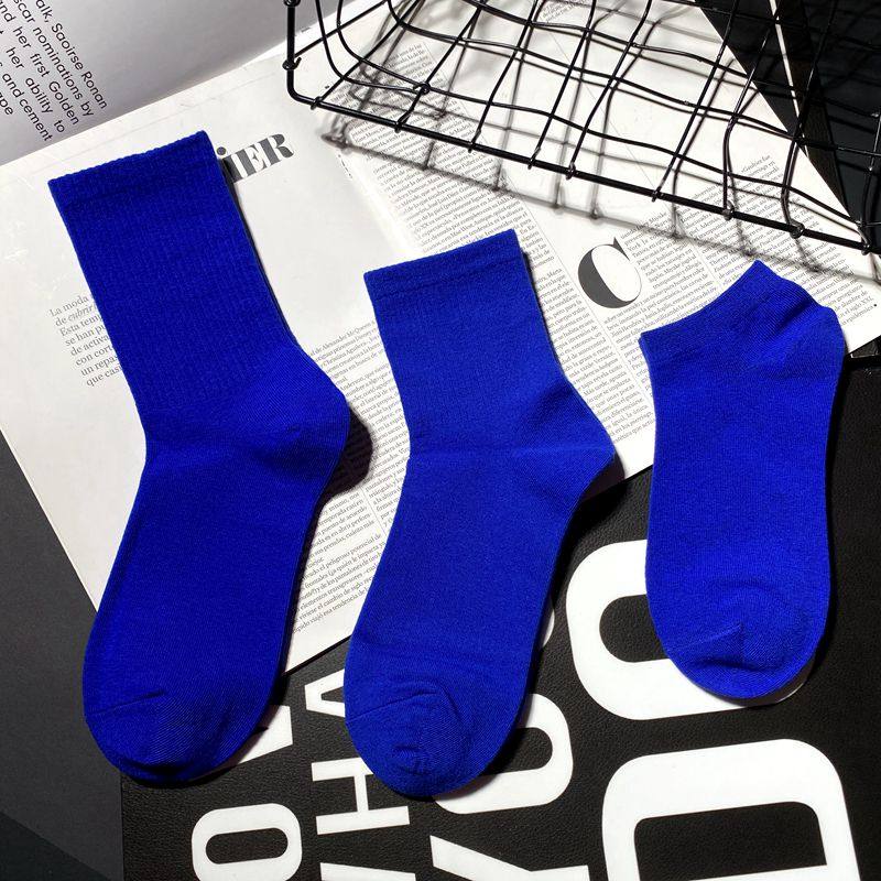 2双ins潮克莱因蓝炸街袜子男女百搭春秋款网红中筒袜船袜棉袜长袜