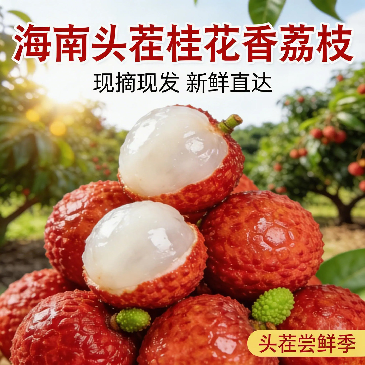 空运2026年海南头茬桂花香荔枝新鲜现摘现发热带应季水果产地直发