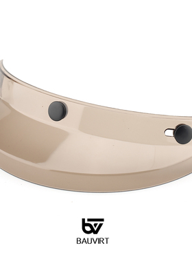 复古摩托车头盔帽檐 3/4盔半盔三扣式通用帽舌遮阳帽檐镜片经典款