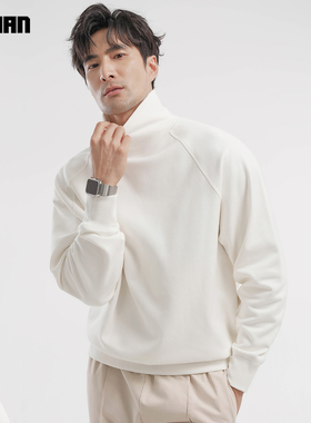 7A抗菌「新升级抓绒棉」插肩高领卫衣男抗静电自发热长袖秋冬季潮