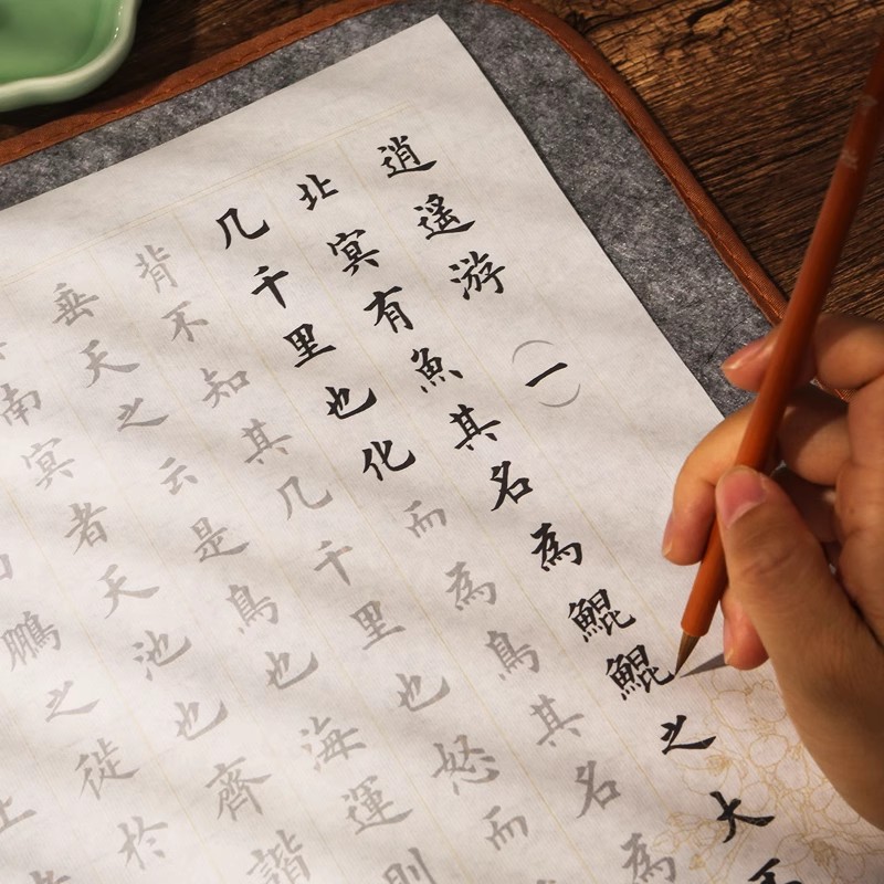 【庄子 逍遥游 养生主】欧体小楷毛笔字帖临摹初学者书法入门描红图片