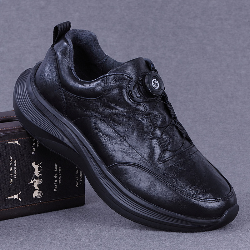外贸真皮男鞋秋冬款头层牛皮旋转扣轻软底皮鞋男士休闲运动跑步鞋,流行男鞋,休闲皮鞋,淘宝优惠券,粉丝福利购,淘宝优惠卷