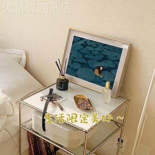 网红艺款术代家联名】行走在雨夜现艺术玄关插画装饰人物挂【画画