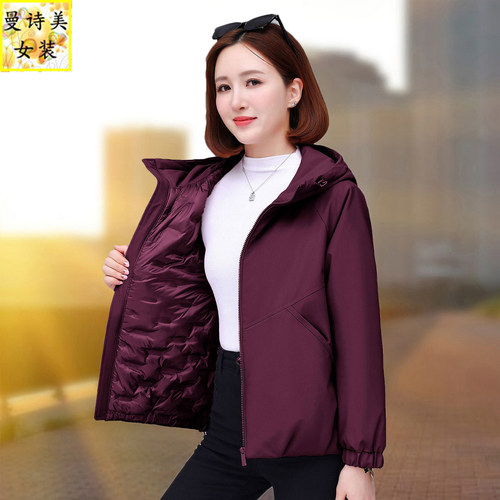 加棉加厚休闲棉服女短款冬天外套