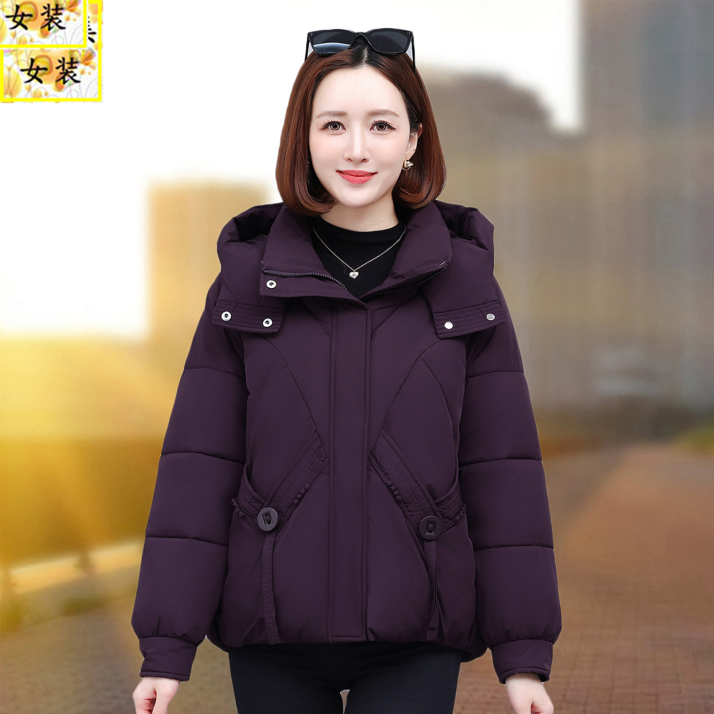 冬季羽绒棉服棉衣女士2025年新款短款小个子妈妈冬装加厚棉袄外套