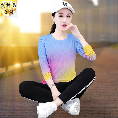 户外速干运动套装女士健身两件套