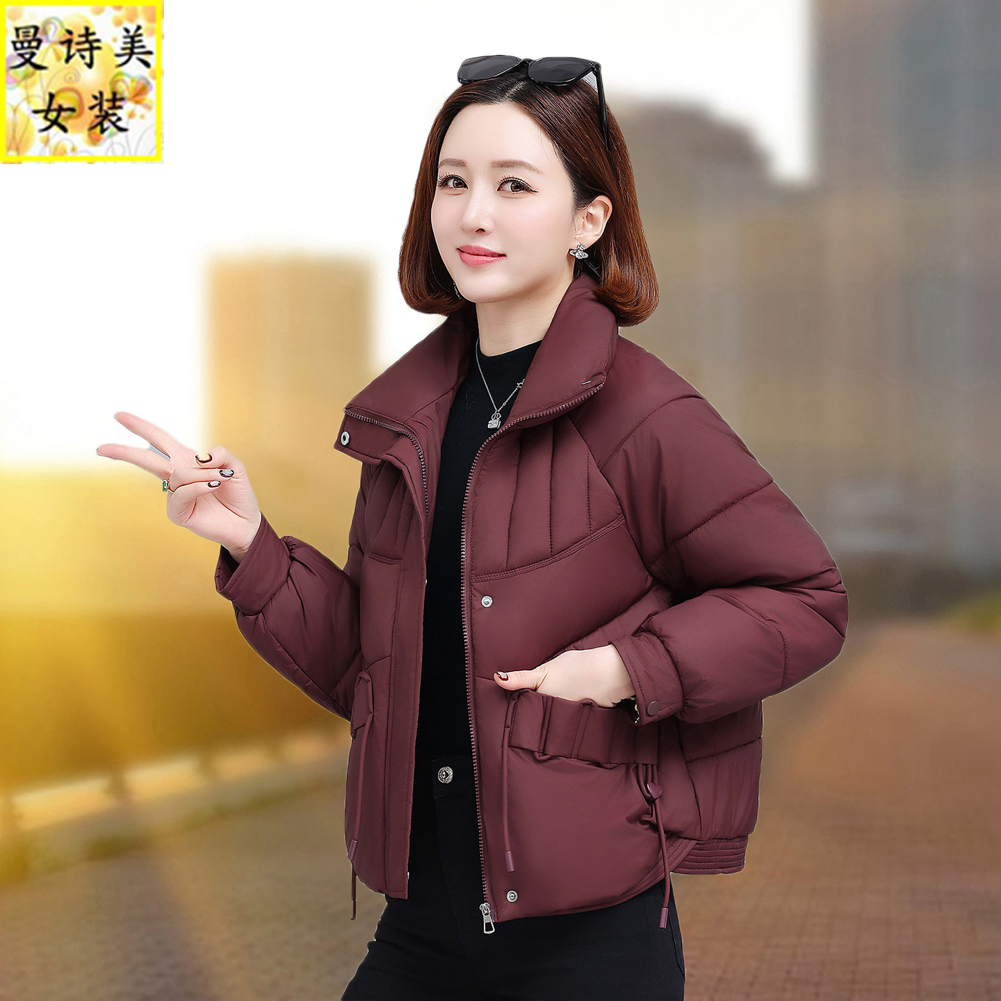 宽松短款立领羽绒棉服女士2025冬季新款时尚洋气加厚棉衣棉袄外套