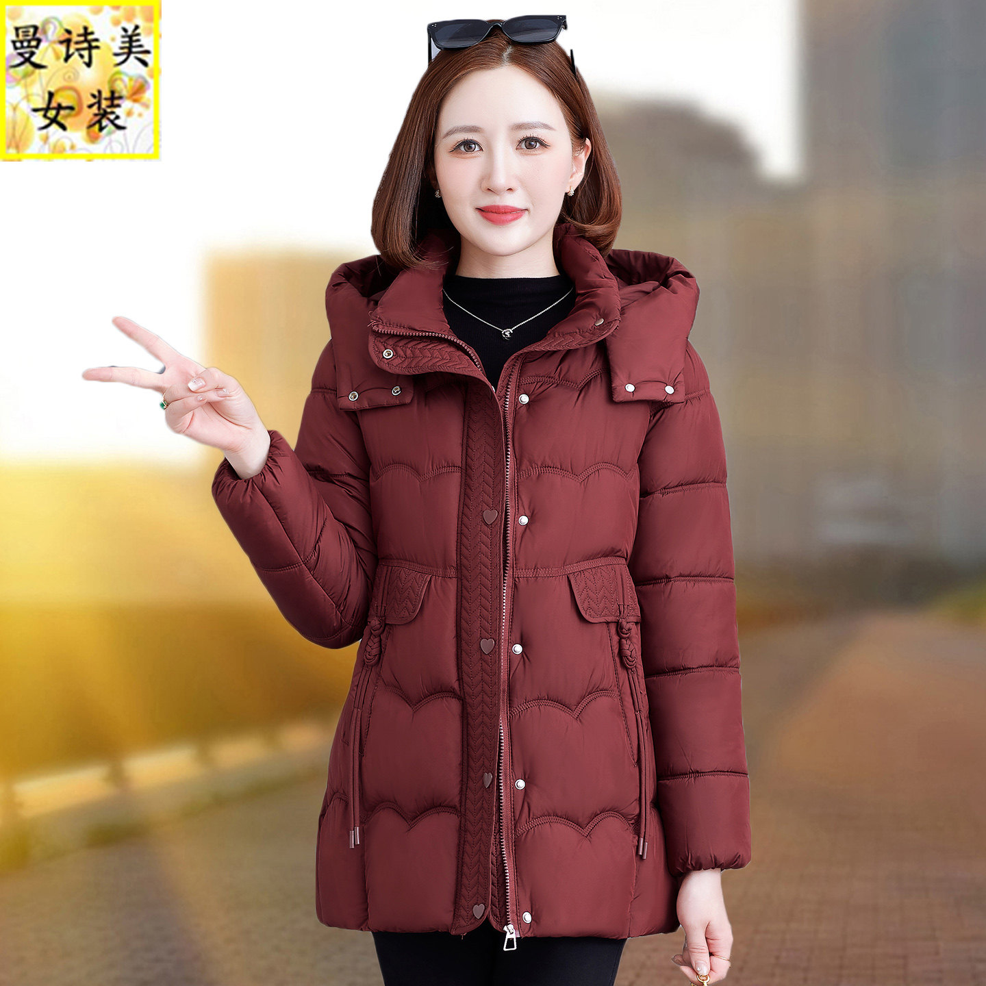 时尚棉服女中长款2026冬季新款棉衣妈妈宽松洋气中老年厚棉袄外套