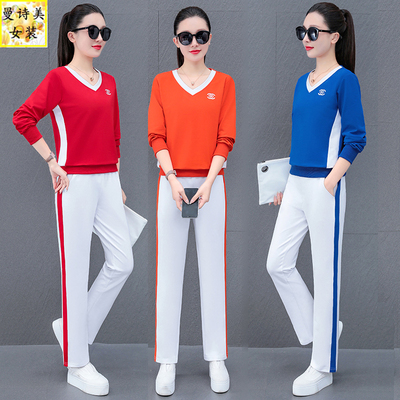 2025年春秋V领广场舞两件套宽松