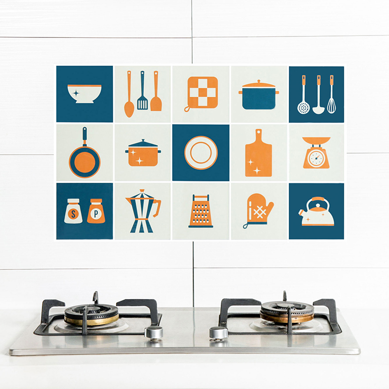 厨房灶台防油贴纸家用耐高温油烟瓷砖贴壁纸防水自粘墙贴