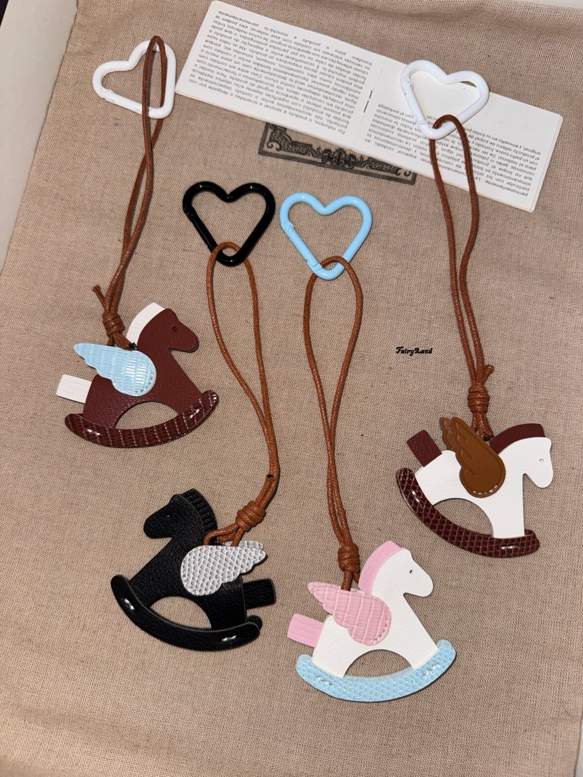 拼色小木马钥匙扣皮革包包挂件马年新年礼物情侣挂饰车挂质感配饰