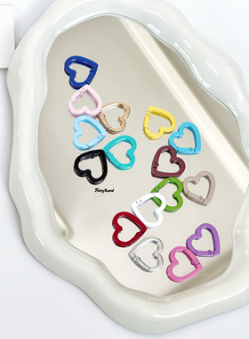 烤漆纯色迷你小爱心弹簧圈挂扣diy配件彩色金银开口环钥匙扣包挂