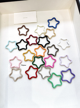 彩色烤漆五角星星弹簧扣背包外挂登山扣高品质锌合金DIY钥匙扣