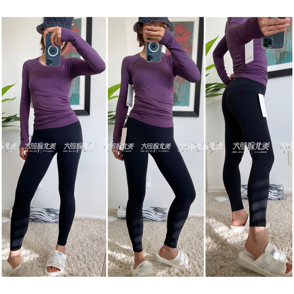 裸感裤瑜伽lululemon舒适9分裤