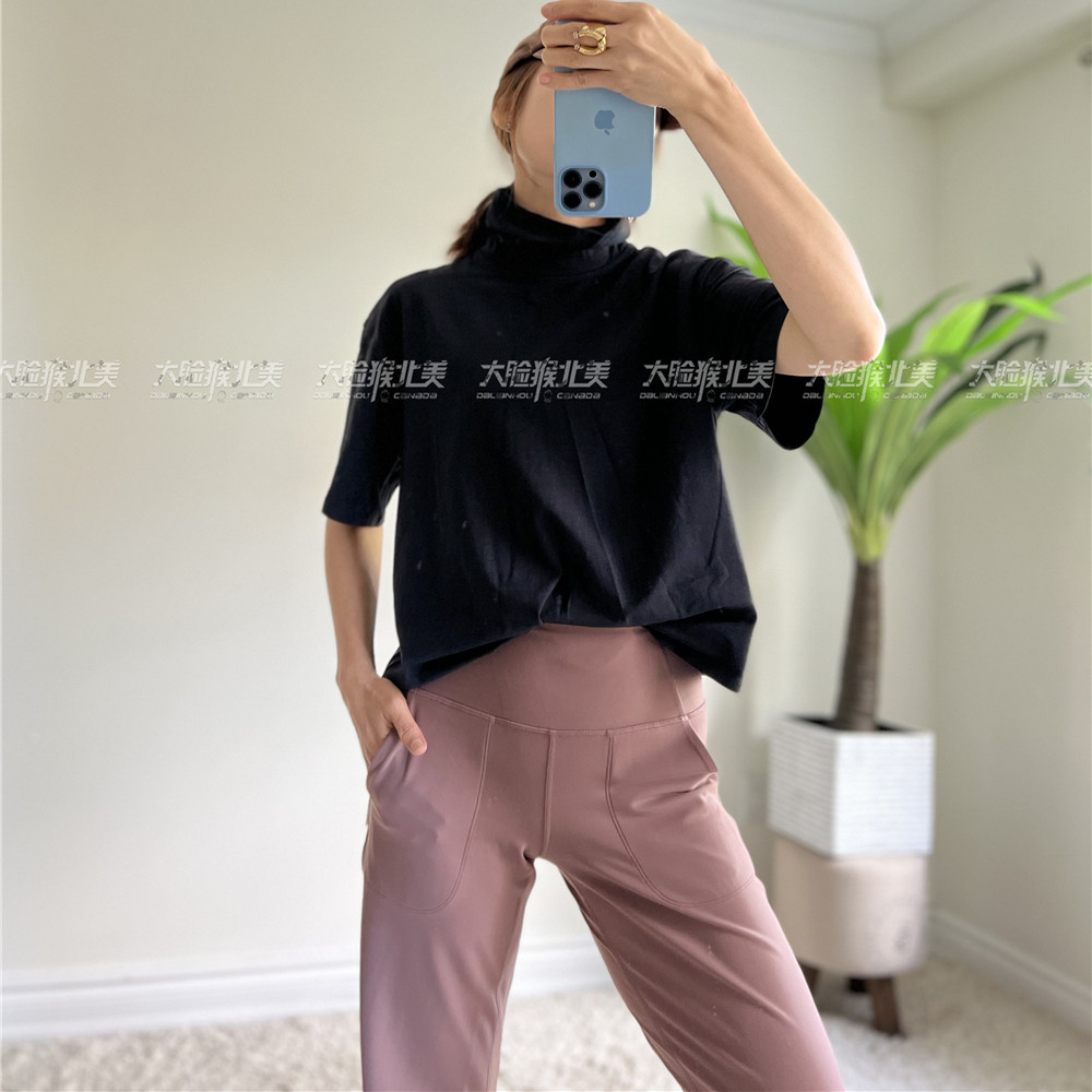 lululemon瑜伽休闲运动高领短袖
