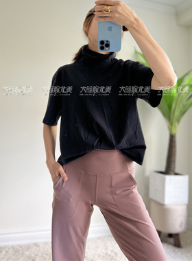 代购Lululemon Relaxed Cotton Blend Turtleneck 瑜伽棉高领短袖