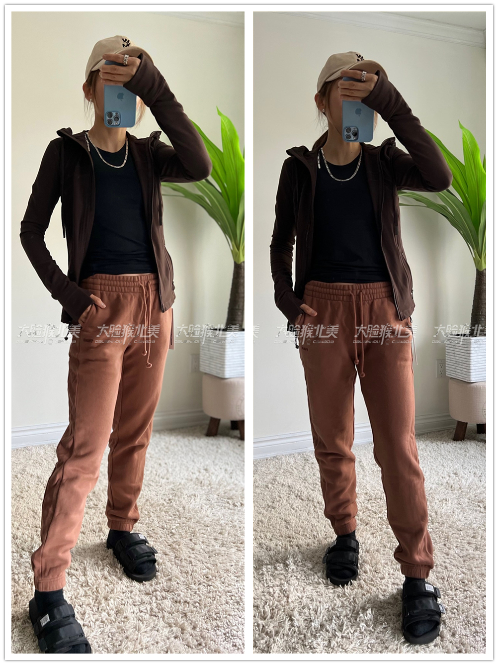 tna加拿大运动休闲宽松加绒卫裤