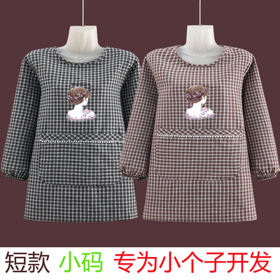 洋气短款长袖罩衣上班家用做饭厨房防污透气围裙新款耐脏工作服