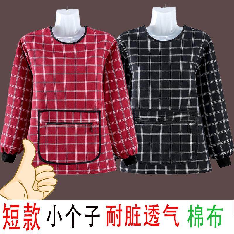 洋气短款罩衣女长袖做饭上班家用围裙厨房防污透气干活耐脏工作服,家庭/个人清洁工具,围裙,淘宝优惠券,粉丝福利购,淘宝优惠卷