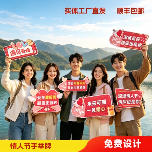 kt板手举牌公司团建运动会开学生日手持拍照异形泡沫板广告牌订制