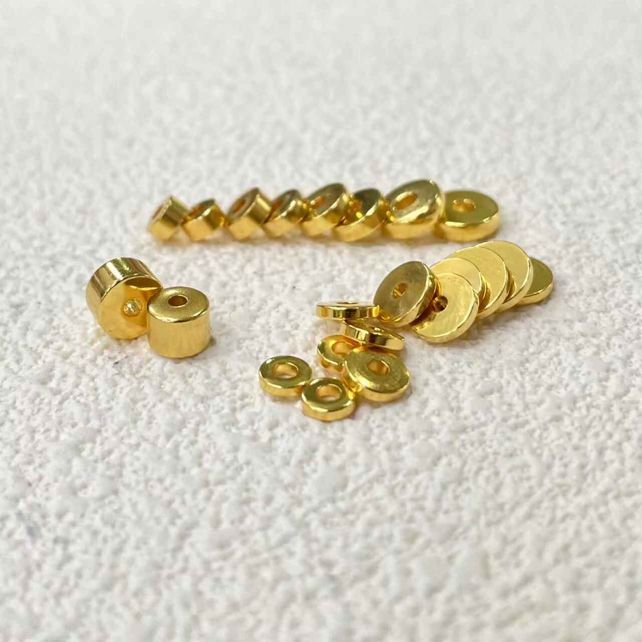 足金金包银文玩直切素隔片配件