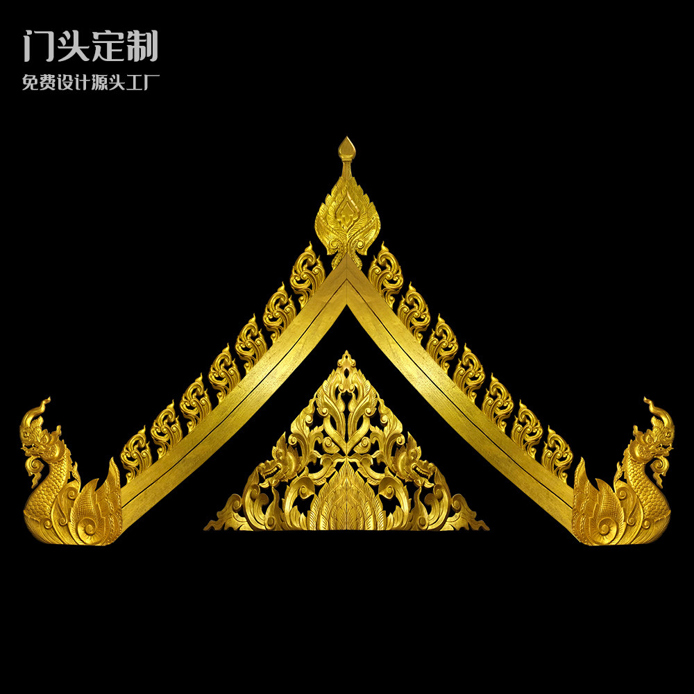 定制泰国东南亚风格木雕门头牌匾设计泰式spa按摩店户外装饰定做