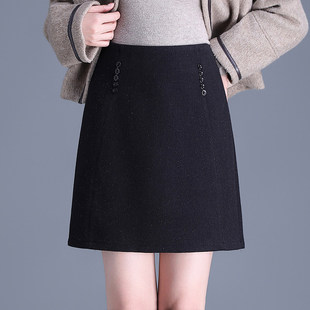小香风半身裙女秋冬2025新款毛呢短裙今年流行爆款小个子a字包裙