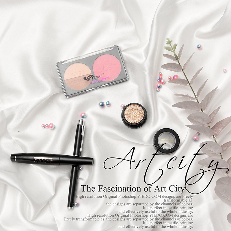 ins风仿绸缎化妆品静物背景布