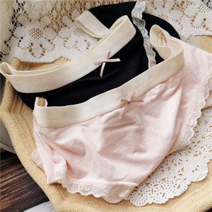 舒适莫代尔小清新低腰蕾丝边可爱女内裤 120斤 805