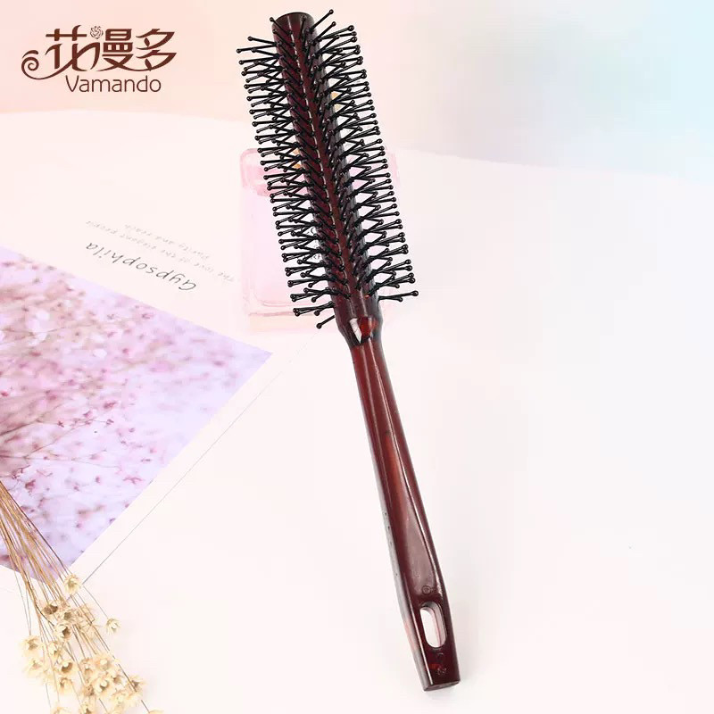 花漫多美发按摩梳圆形卷发梳女士空气流海内扣小梳子经典塑料梳子