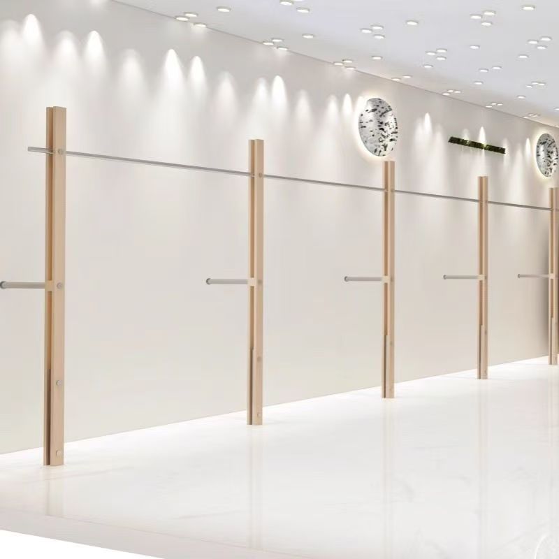 不锈钢拉丝银服装架展示架挂衣架